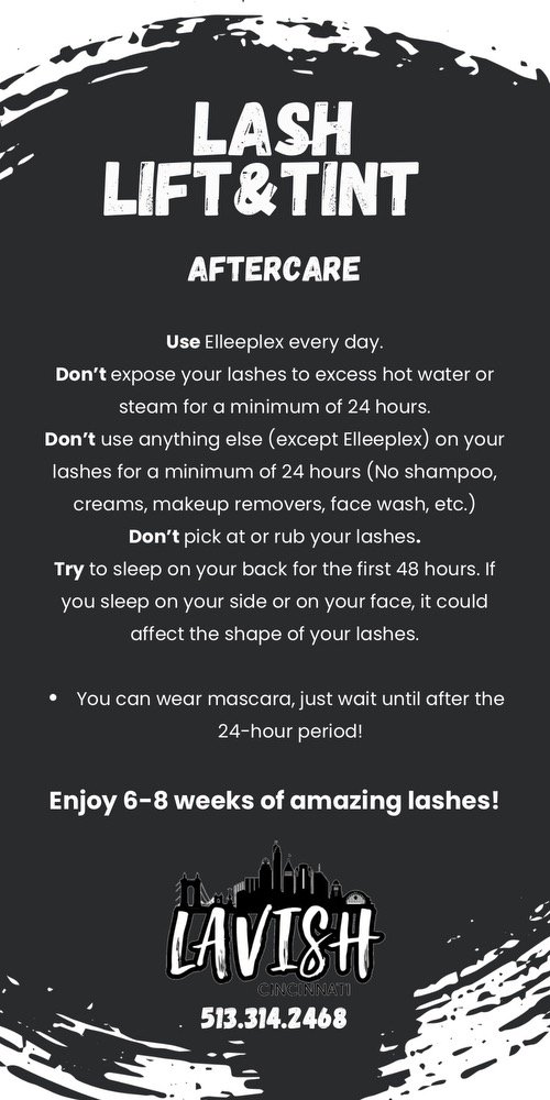 lash lift and tint aftercare