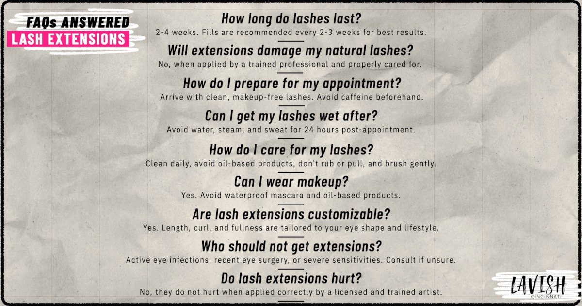 eyelash extensions FAQ